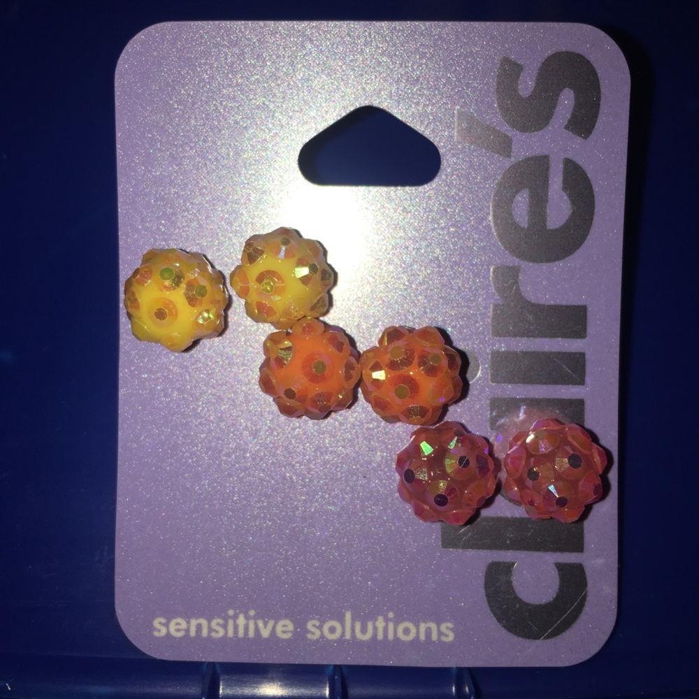 3D Sparkly Earrings!💛🧡💕